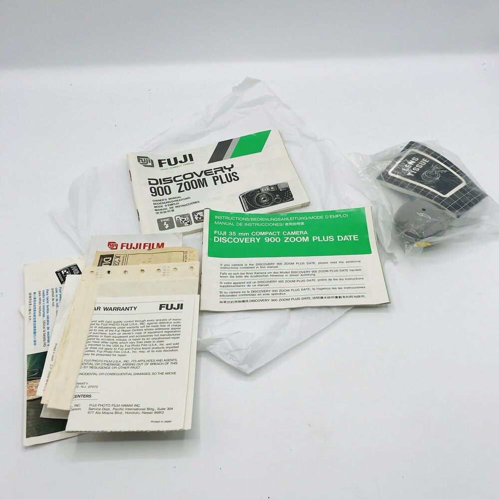 Fuji Discovery 900 Zoom Plus 35mm Compact Camera Owner's Manual Lot